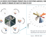Bouquets de services écosystémiques produits par les écosystèmes agricoles, forestiers, aquatiques, marins et urbains des Hauts-de-France en 2021