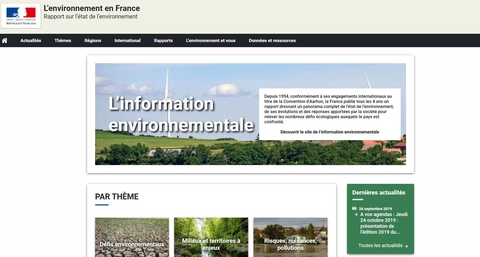 ecran accueil site "rapport environnemetnal"